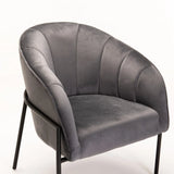 MIKO VELVET CHAIR - GREY