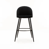 MILLIE VELVET BARSTOOL - BLACK