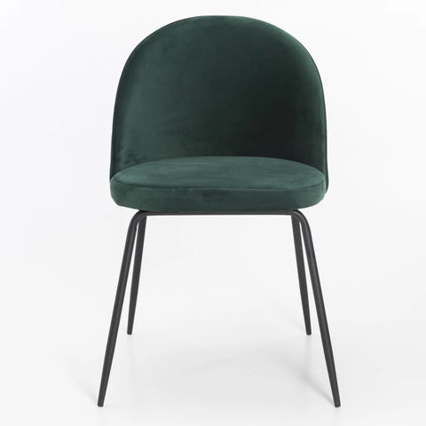 MILLIE VELVET DINING CHAIR - FOREST GREEN