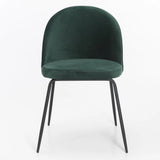 MILLIE VELVET DINING CHAIR - FOREST GREEN