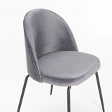 MILLIE VELVET DINING CHAIR - GREY