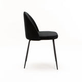 MILLIE VELVET DINING CHAIR - BLACK