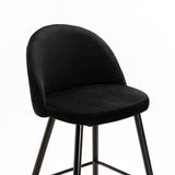 MILLIE VELVET KITCHEN STOOL - BLACK