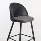 MILLIE VELVET KITCHEN STOOL - GREY