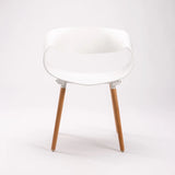 MIRA WOODEN LEG ARMCHAIR - WHITE