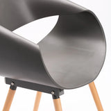 MIRA WOODEN LEG ARMCHAIR - DARK GREY