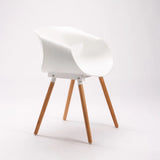 MIRA WOODEN LEG ARMCHAIR - WHITE