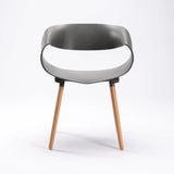 MIRA WOODEN LEG ARMCHAIR - DARK GREY