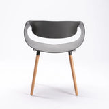 MIRA WOODEN LEG ARMCHAIR - DARK GREY