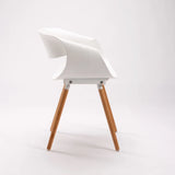 MIRA WOODEN LEG ARMCHAIR - WHITE