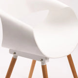 MIRA WOODEN LEG ARMCHAIR - WHITE