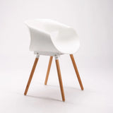 MIRA WOODEN LEG ARMCHAIR - WHITE
