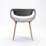 MIRA WOODEN LEG ARMCHAIR - DARK GREY