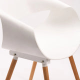 MIRA WOODEN LEG ARMCHAIR - WHITE