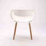 MIRA WOODEN LEG ARMCHAIR - WHITE
