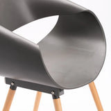 MIRA WOODEN LEG ARMCHAIR - DARK GREY