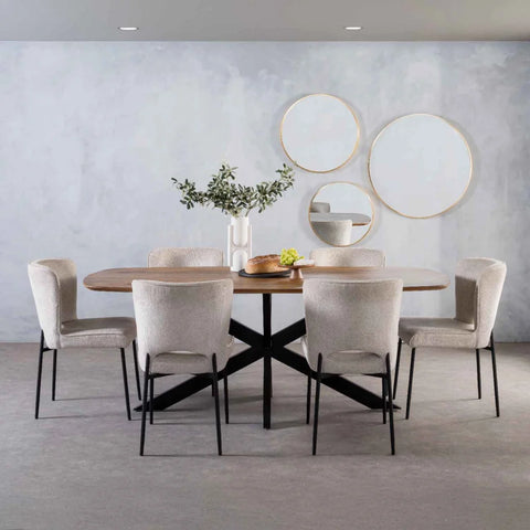 MODENA FABRIC DINING CHAIR - CREAM
