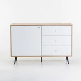 MONZA 1 DOOR 3 DRAWER SIDEBOARD - OAK/WHITE