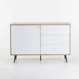 MONZA 1 DOOR 3 DRAWER SIDEBOARD - OAK/WHITE