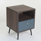 MONZA 1 DRAWER PEDESTAL - BROWN/DARK GREY