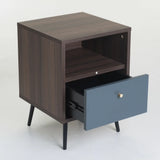 MONZA 1 DRAWER PEDESTAL - BROWN/DARK GREY