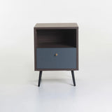 MONZA 1 DRAWER PEDESTAL - BROWN/DARK GREY