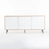 MONZA 2 DOOR 3 DRAWER SIDEBOARD - OAK/WHITE