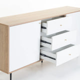 MONZA 2 DOOR 3 DRAWER SIDEBOARD - OAK/WHITE