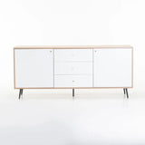 MONZA 2 DOOR 3 DRAWER SIDEBOARD - OAK/WHITE