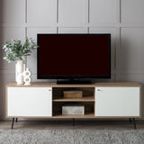 MONZA 2 DOOR TV/PLASMA UNIT - OAK/WHITE