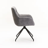 NAPLES FABRIC DINING CHAIR W/ARMS - GREY