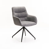 NAPLES FABRIC DINING CHAIR W/ARMS - GREY