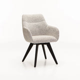 NELLA WOODEN DINING CHAIR - SPECKLED GREY