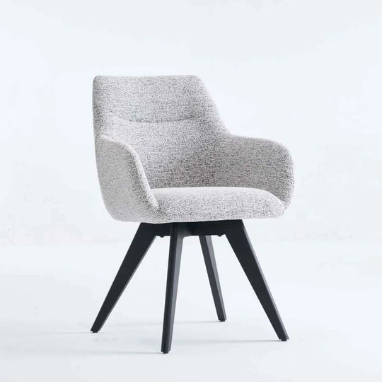 NELLA WOODEN DINING CHAIR - SPECKLED GREY