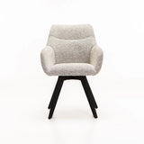 NELLA WOODEN DINING CHAIR - SPECKLED GREY