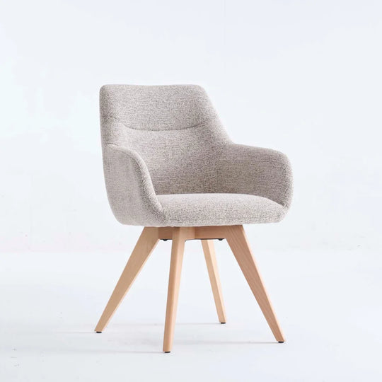 NELLA WOODEN DINING CHAIR - SPECKLED STONE