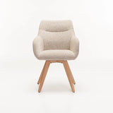 NELLA WOODEN DINING CHAIR - SPECKLED STONE