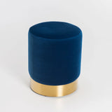 NEPTUNE VELVET OTTOMAN - NAVY