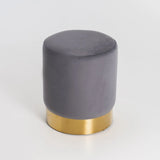 NEPTUNE VELVET OTTOMAN - GREY