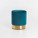 NEPTUNE VELVET OTTOMAN - TEAL