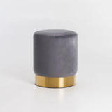 NEPTUNE VELVET OTTOMAN - GREY