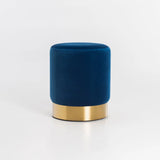 NEPTUNE VELVET OTTOMAN - NAVY