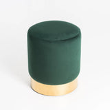 NEPTUNE VELVET OTTOMAN - FOREST GREEN