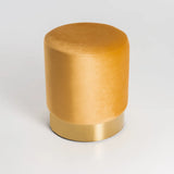 NEPTUNE VELVET OTTOMAN - MUSTARD