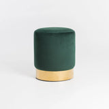 NEPTUNE VELVET OTTOMAN - FOREST GREEN