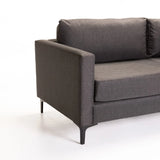 NINO FABRIC 3 SEATER - DARK GREY/BLACK LEG