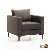 NINO FABRIC ARMCHAIR - DARK GREY/BLACK LEG