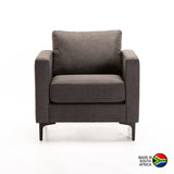 NINO FABRIC ARMCHAIR - DARK GREY/BLACK LEG