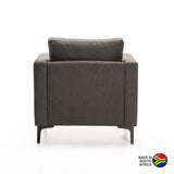 NINO FABRIC ARMCHAIR - DARK GREY/BLACK LEG