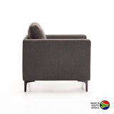 NINO FABRIC ARMCHAIR - DARK GREY/BLACK LEG